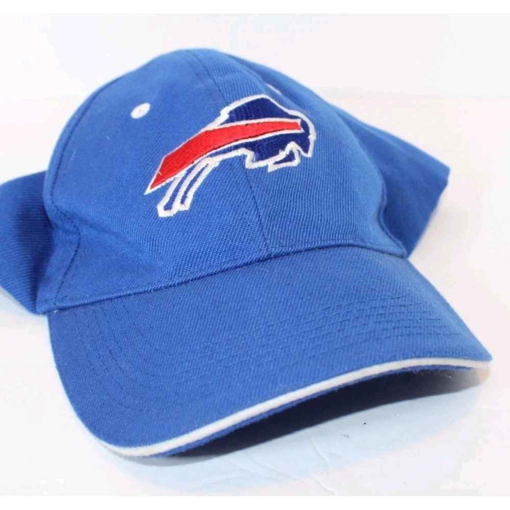 Buffalo Bills Blue Adjustable Strap Hat Cap Hook And‎ Loop Cotton